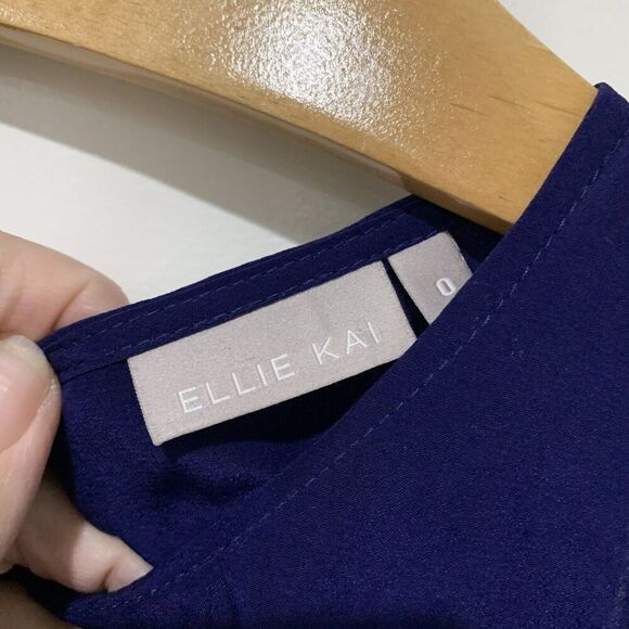 Ellie Kai | Silk Tank Top Sleeveless Blue Purple- Size 0 - Picture 3 of 6